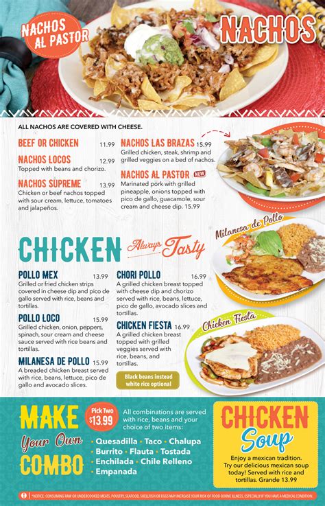 las brazas menu.